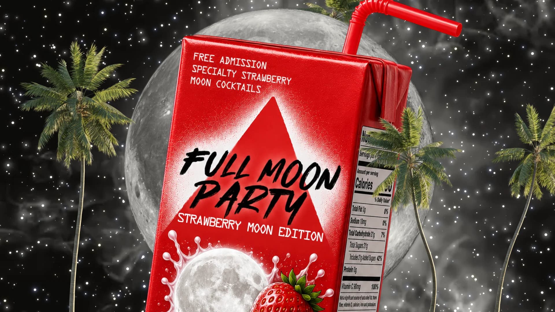 Strawberry Moon Full Moon Party