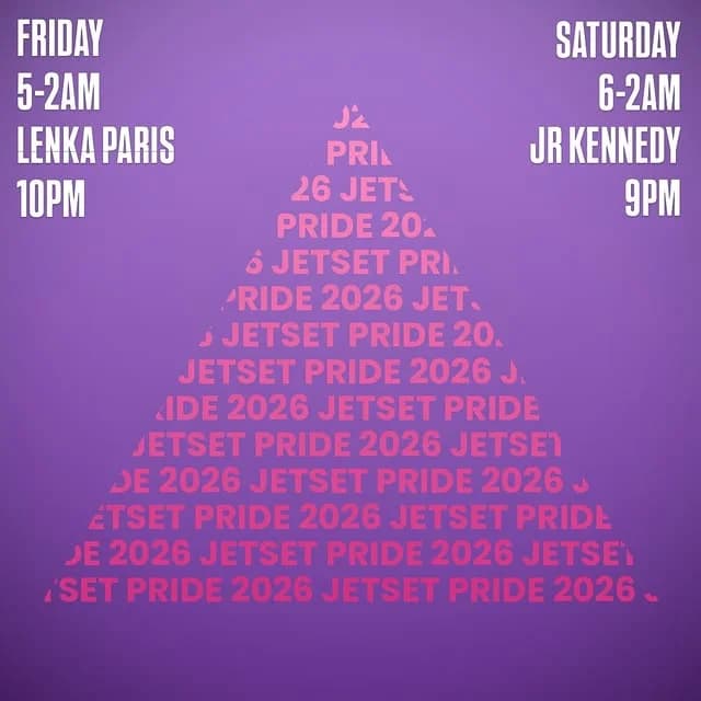 Jetset Pride Weekend 2026 — Saturday with DJ JR Kennedy