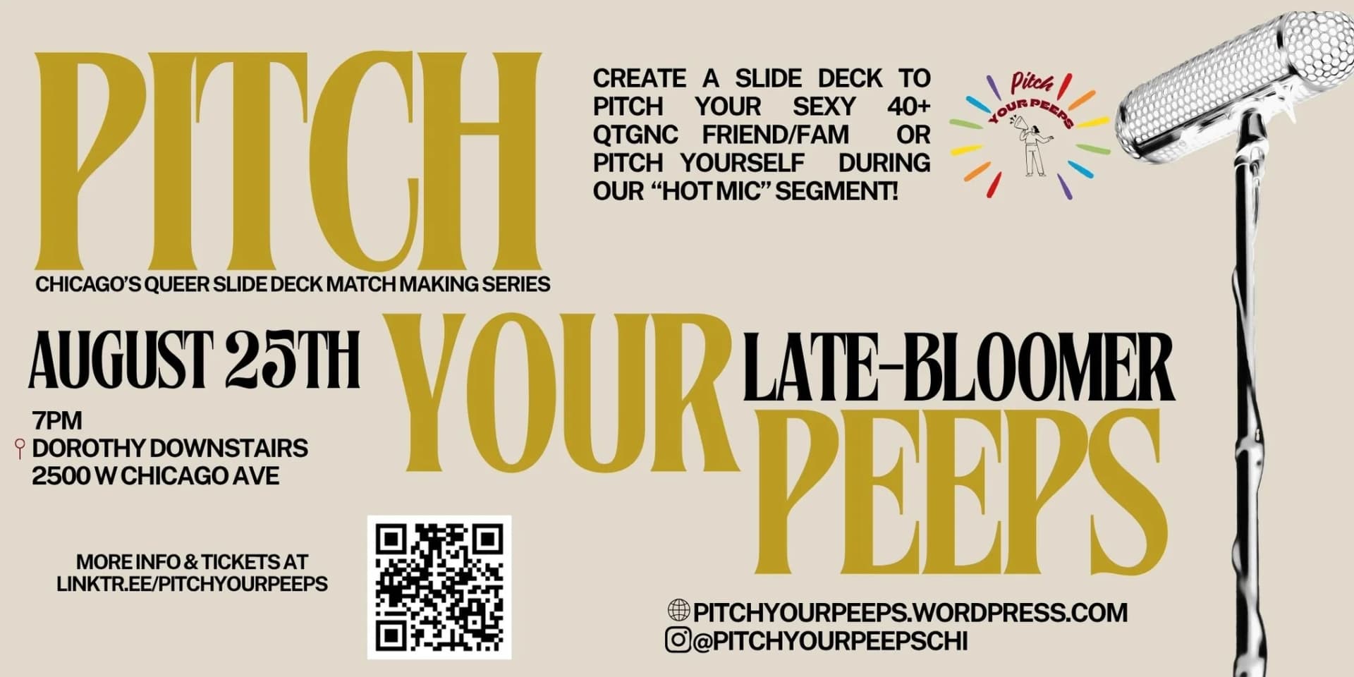 Pitch Your Peeps: Late Bloomers Edition