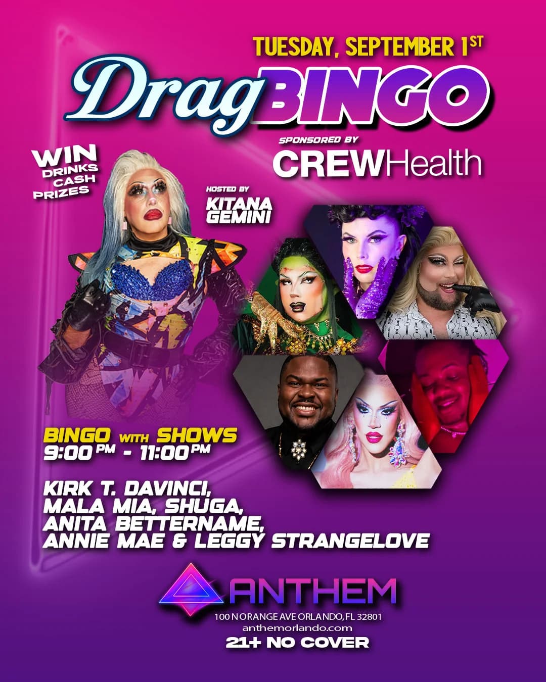 Drag Bingo at Anthem Orlando Tuesday