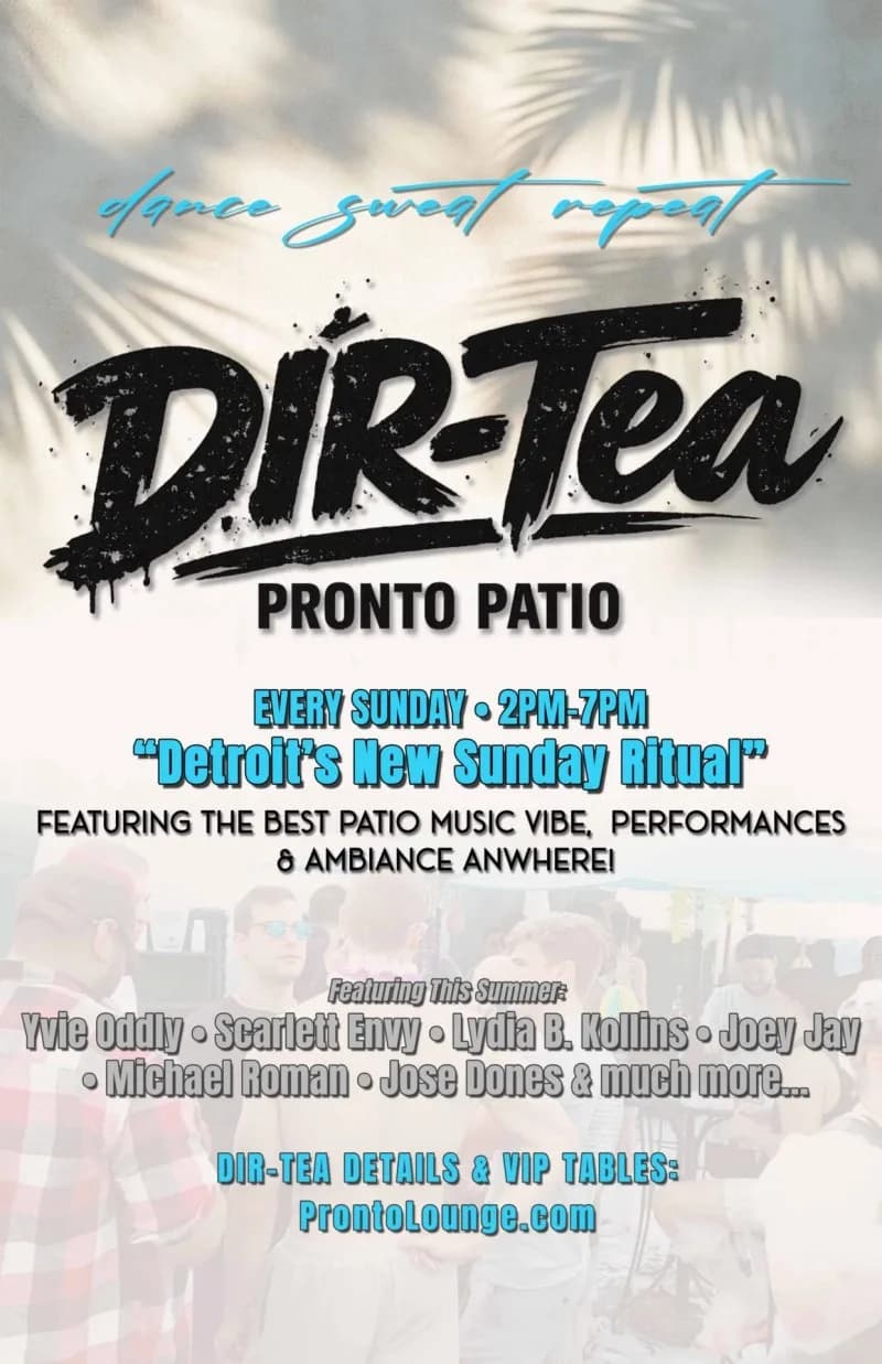 Dir Tea Sundays on the Pronto Patio