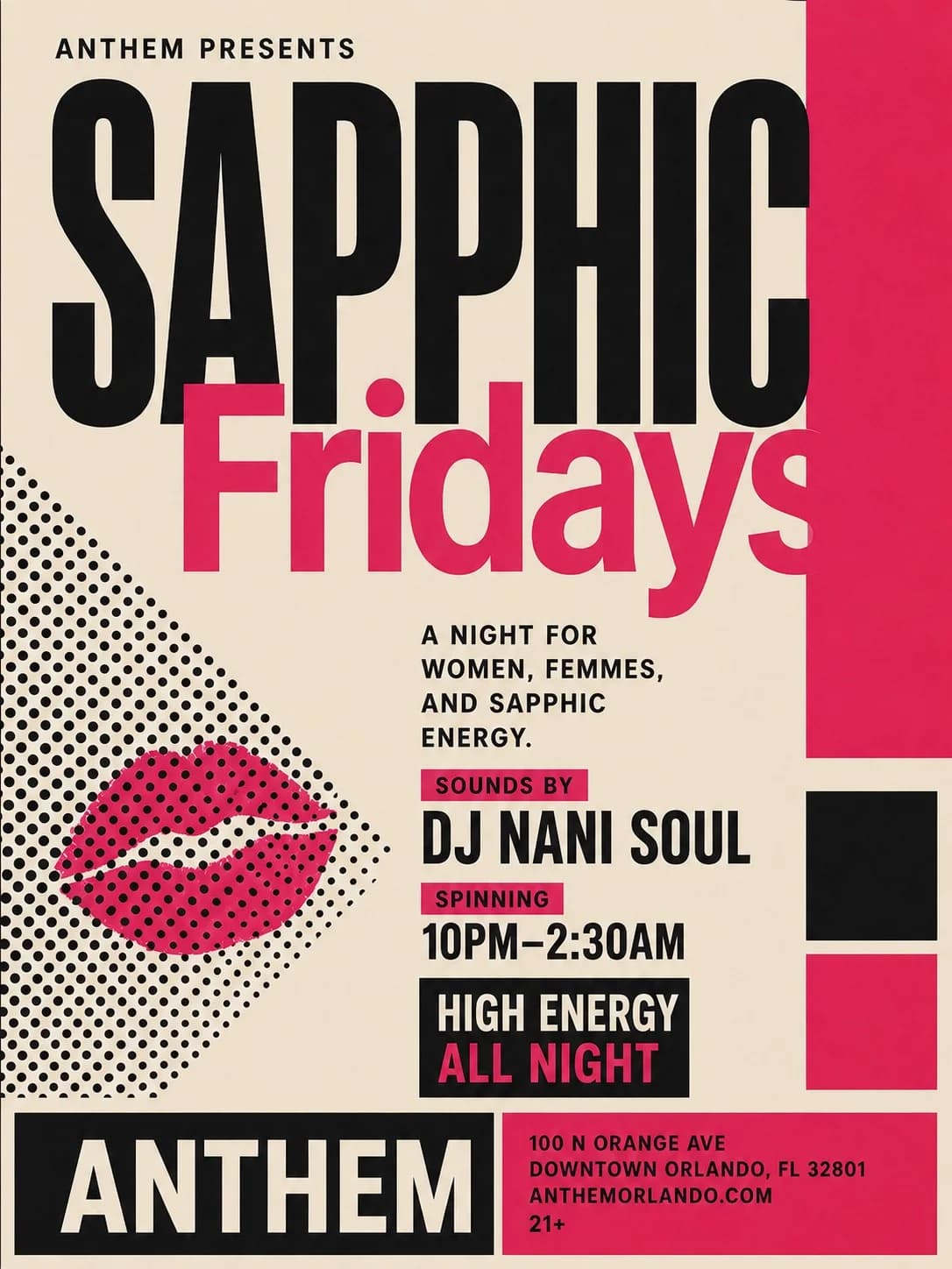 Sapphic Fridays at Anthem Orlando: Sounds by DJ Nani Soul