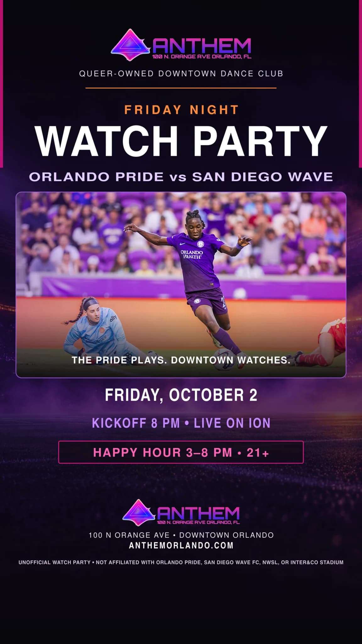 Orlando Pride vs San Diego Wave Watch Party