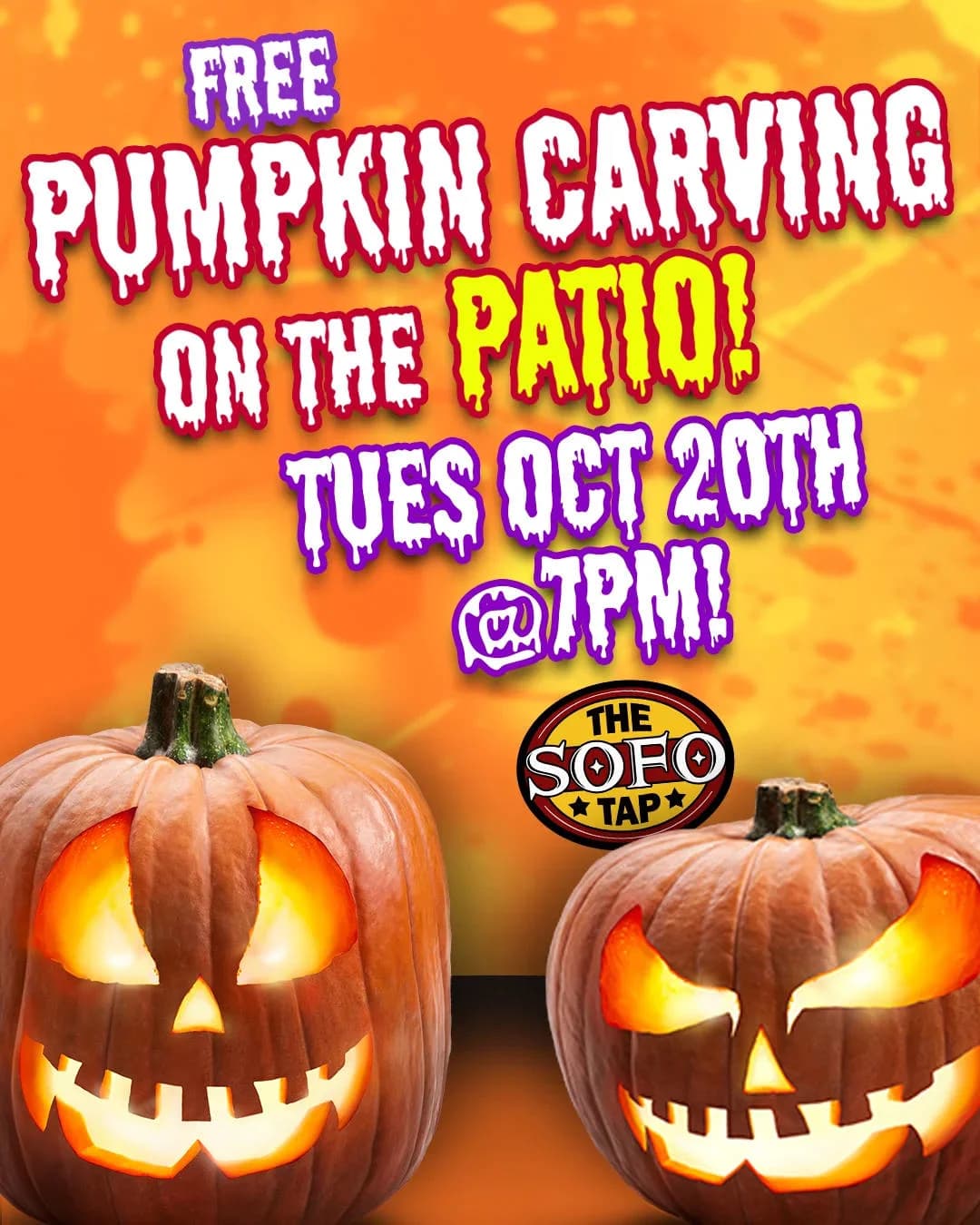 Free Pumpkin Carving on the Patio