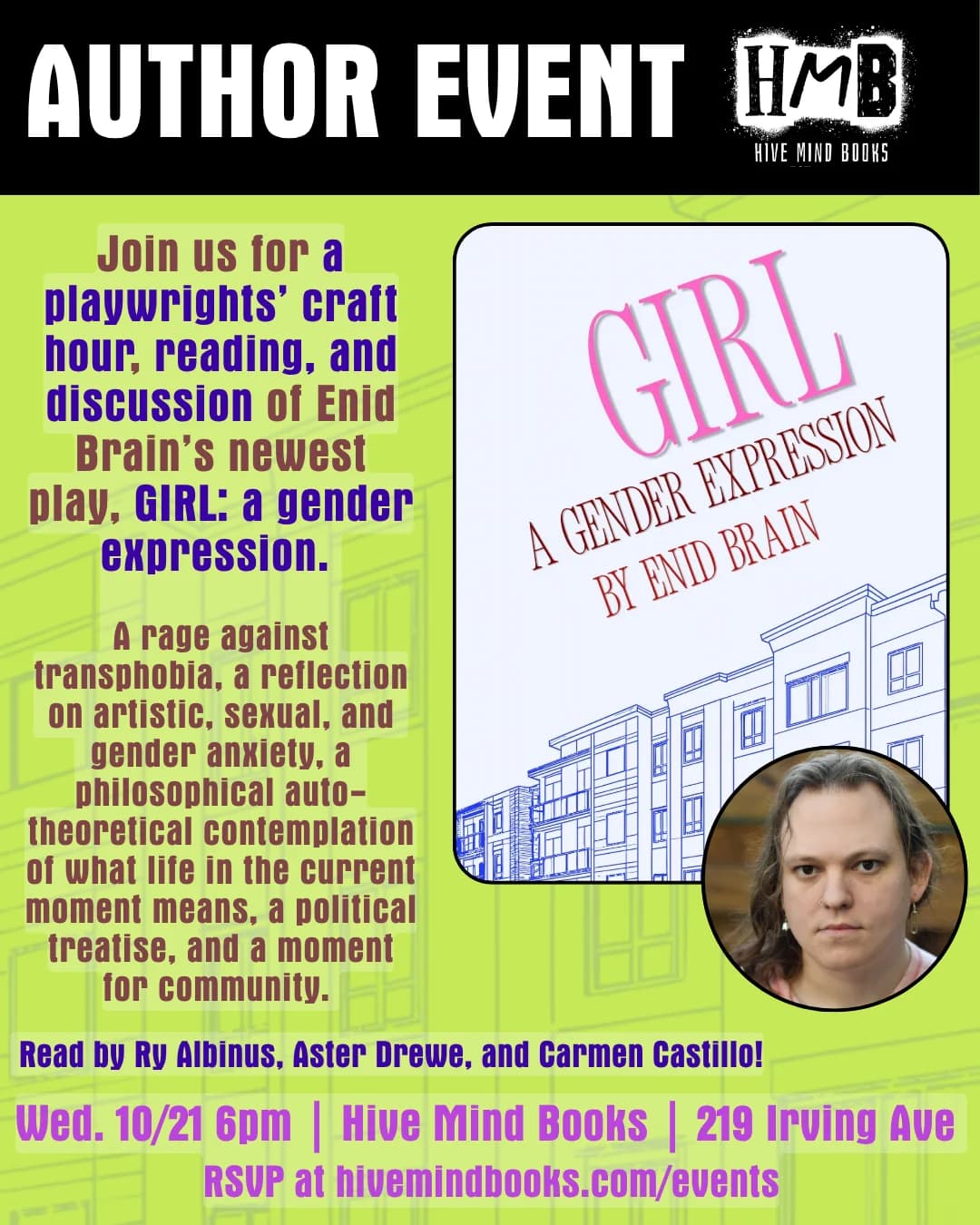 Author Event: Enid Brain's Play Girl: A Gender Expression