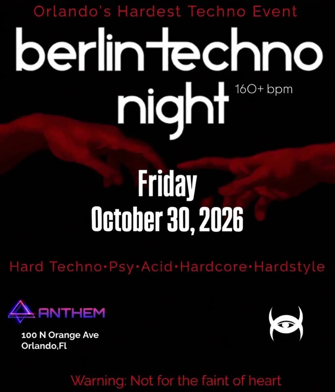 Berlin Techno Night at Anthem Orlando: Friday