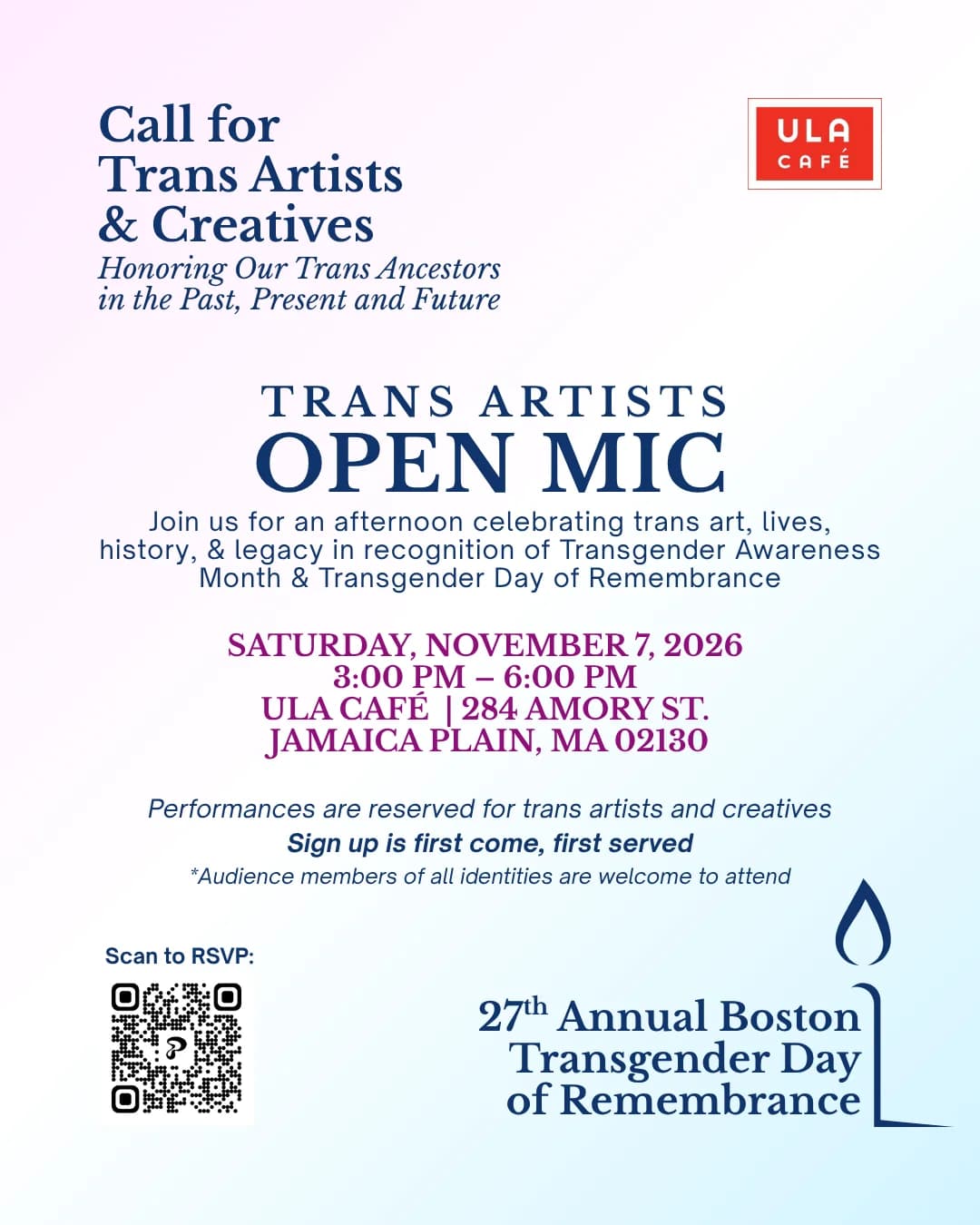 Tdor Trans Artist Open Mic