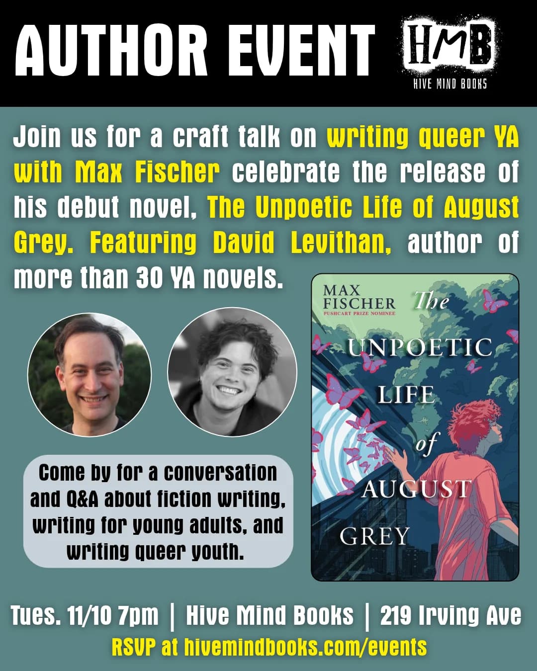 Craft Talk: Writing Queer YA with Max Fischer and David Levithan