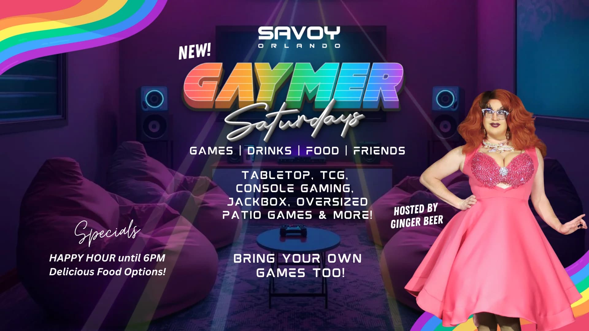 Gaymer Saturdays hosted by Ginger Beer