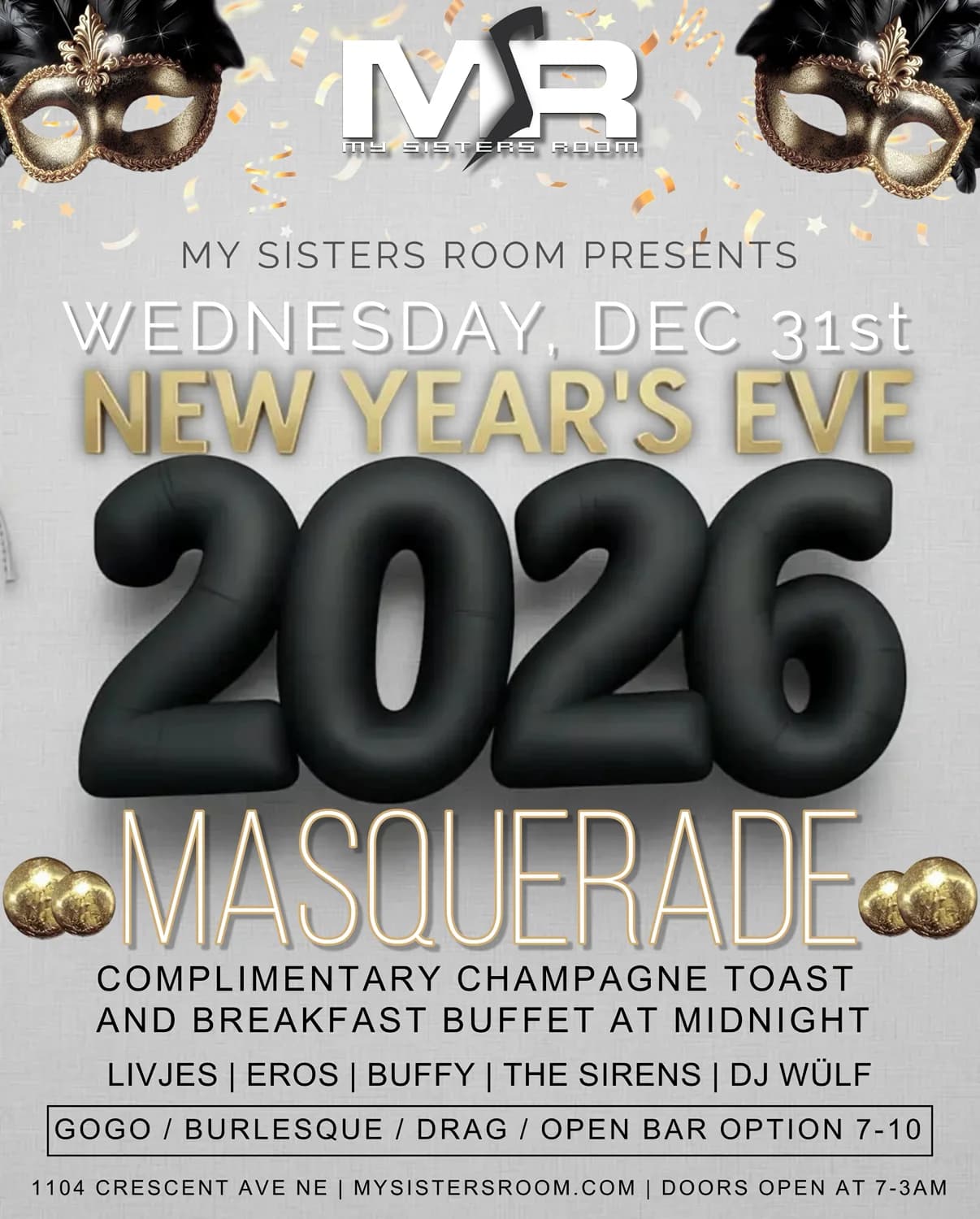 NYE Masquerade ball