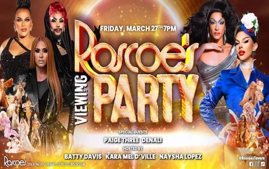 Roscoe's RuPaul's Drag Race Season 18 Viewing Party with Denali & Paige Three!